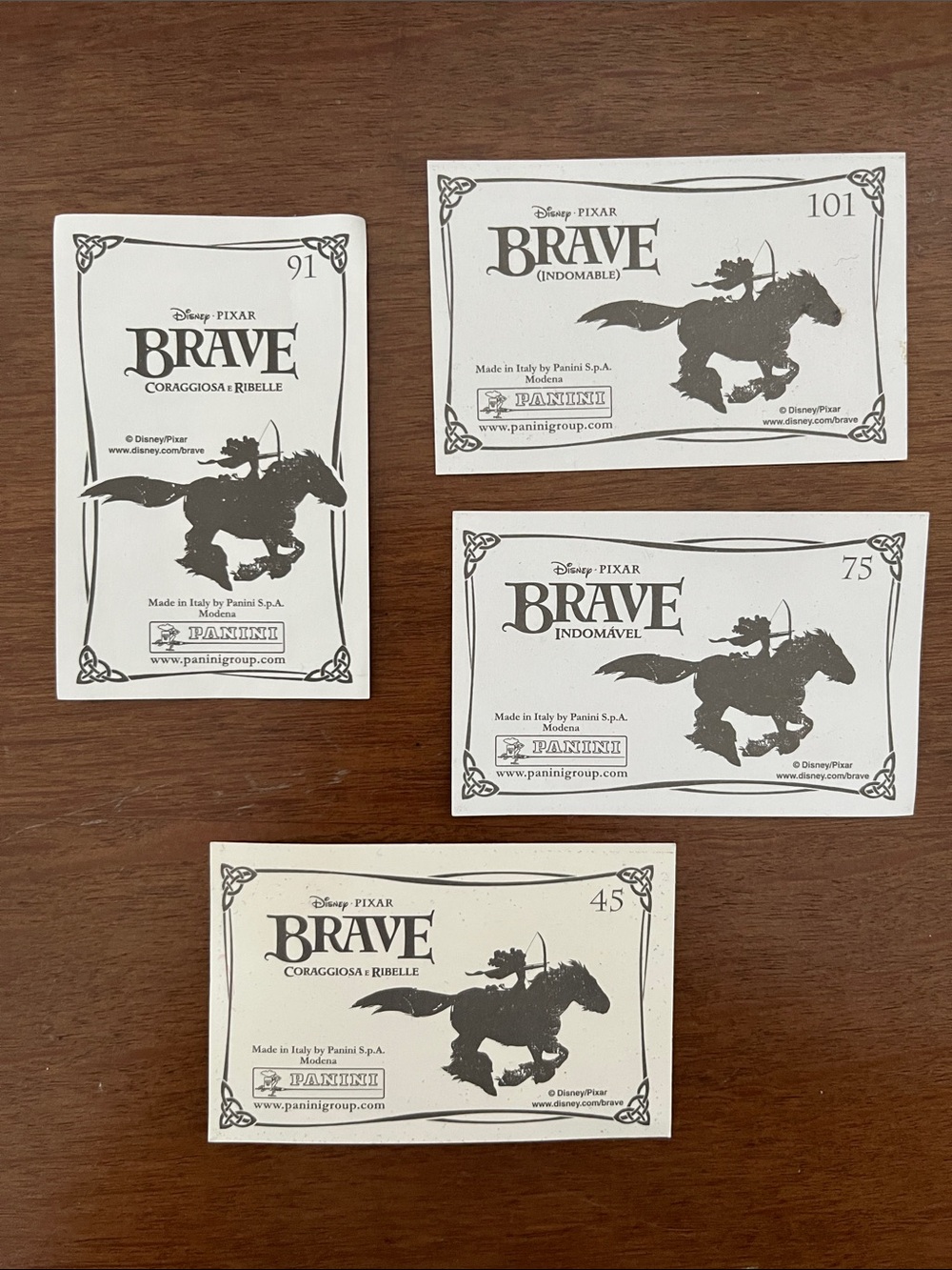 Disney Pixar Brave Panini stickers for collectible sticker book